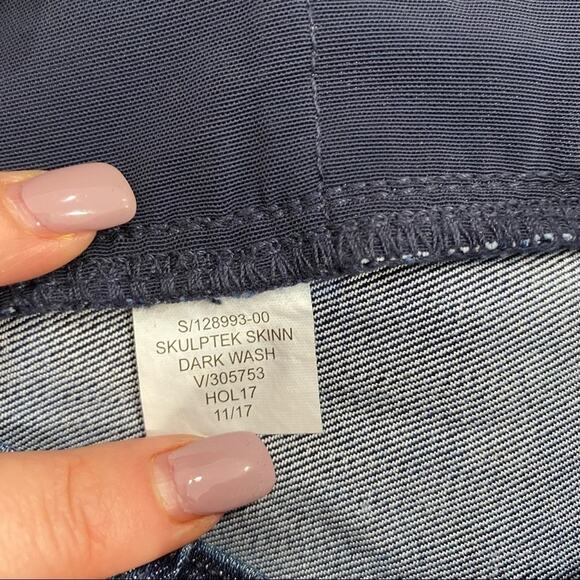 Athleta Sculptek Dark Wash Stretch Skinny Jeans Sculpting Denim Sz 2 - Picture 11 of 11